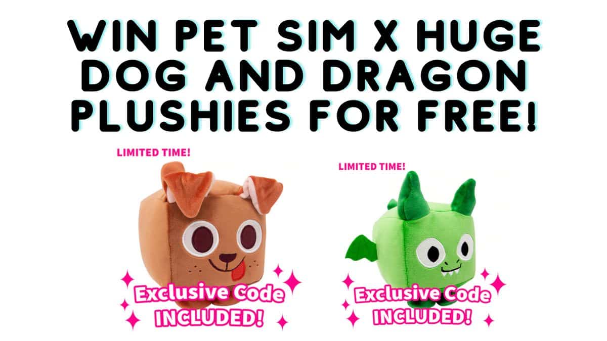 Win Pet Simulator X Huge Dog & Dragon Plushies In Our Free