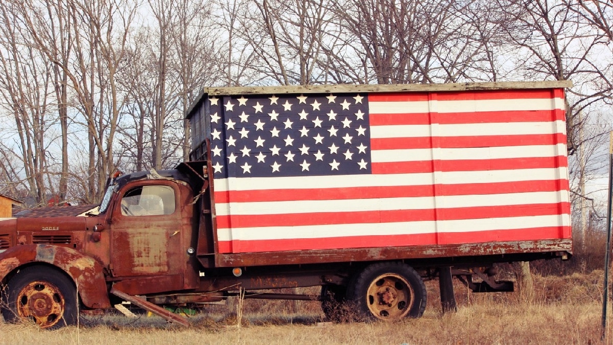 Truck American Flag